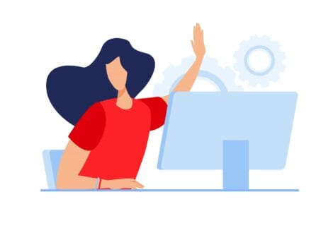 Graphic illustration of someone Responding to Google Reviews on their Google Business Profile